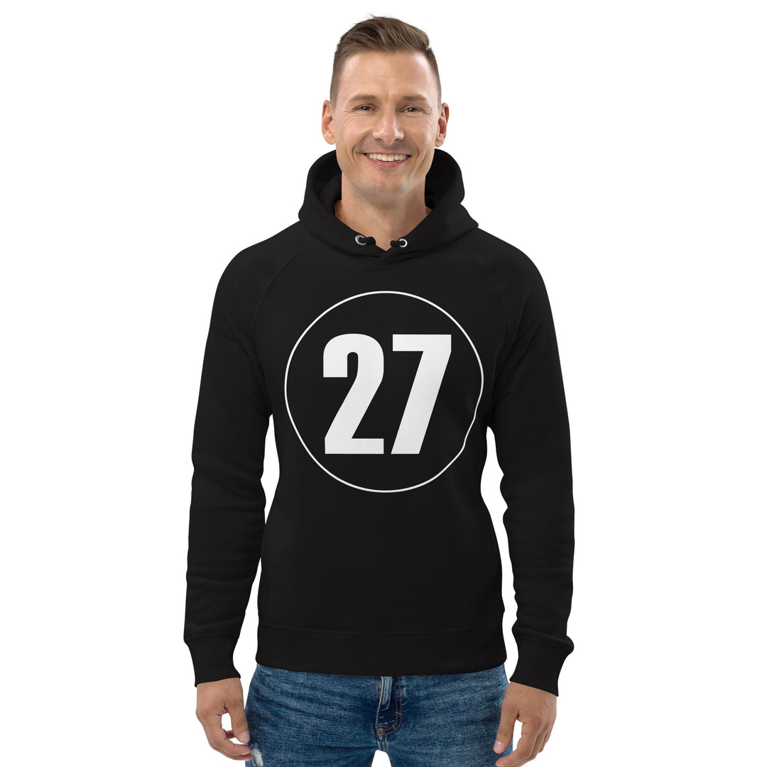 Unisex pullover hoodie: White on Black 27