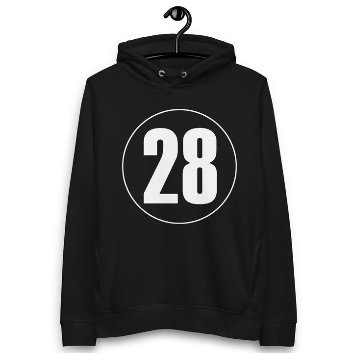 Unisex pullover hoodie: White on Black 28