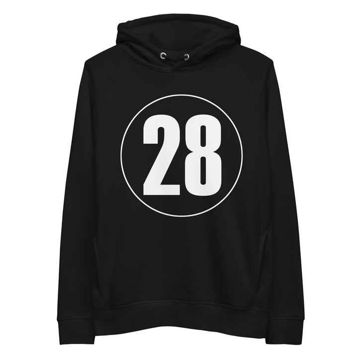 Unisex pullover hoodie: White on Black 28