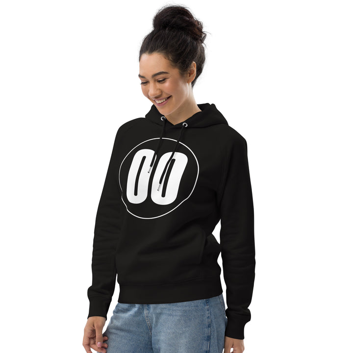 Unisex pullover hoodie: White on Black 00