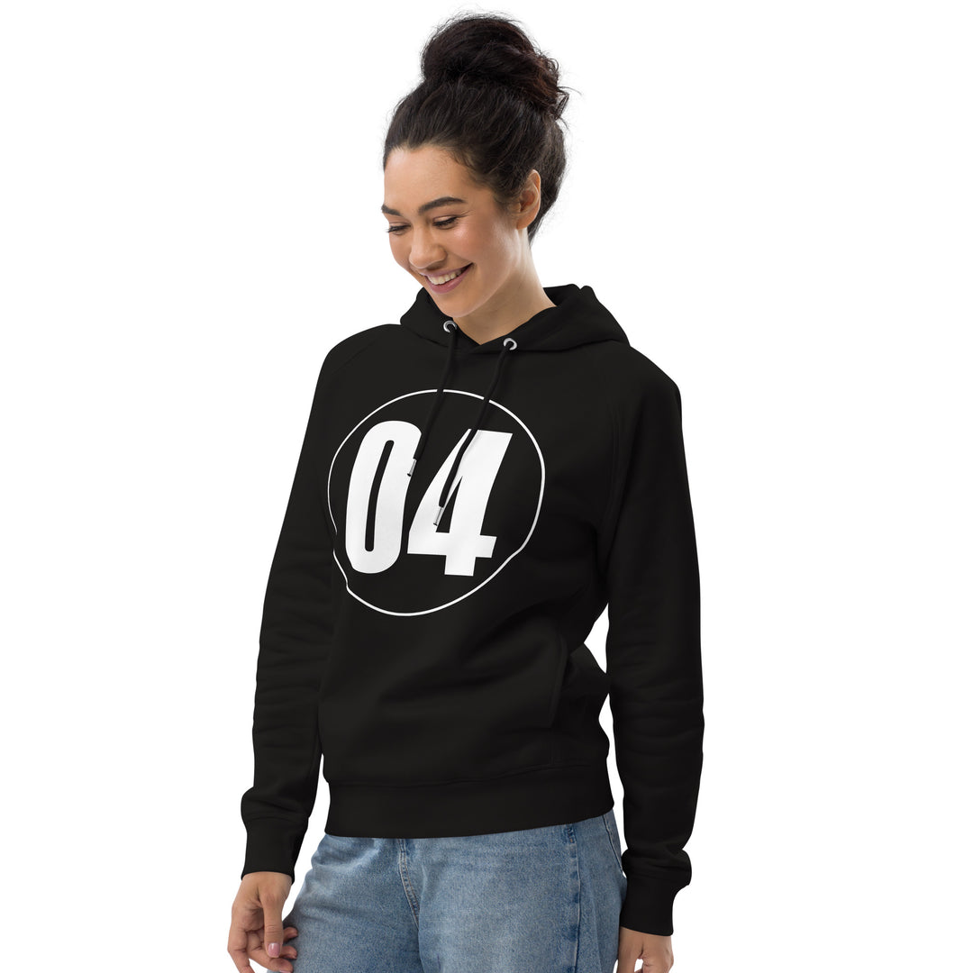 Unisex pullover hoodie: White on Black 04