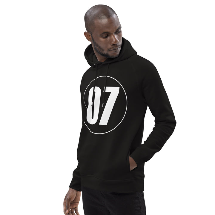 Unisex pullover hoodie: White on Black 07