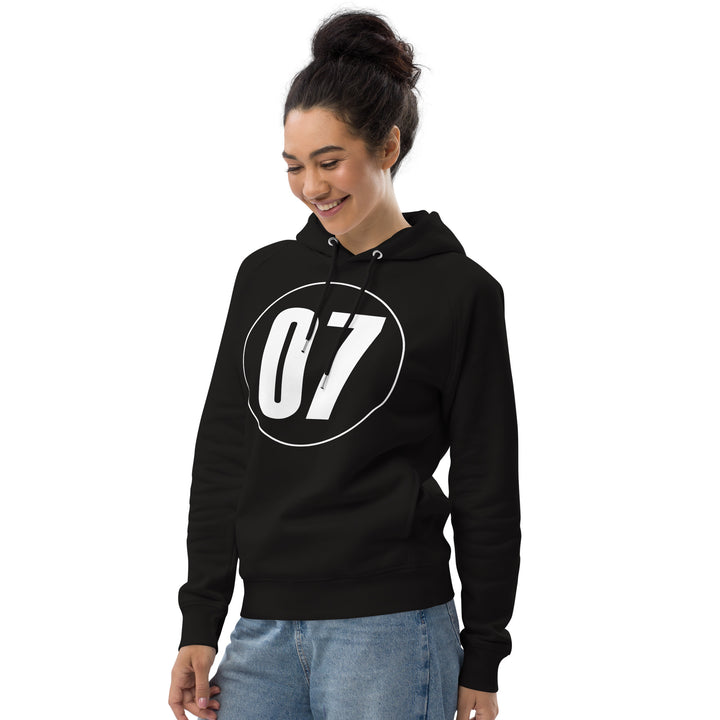 Unisex pullover hoodie: White on Black 07