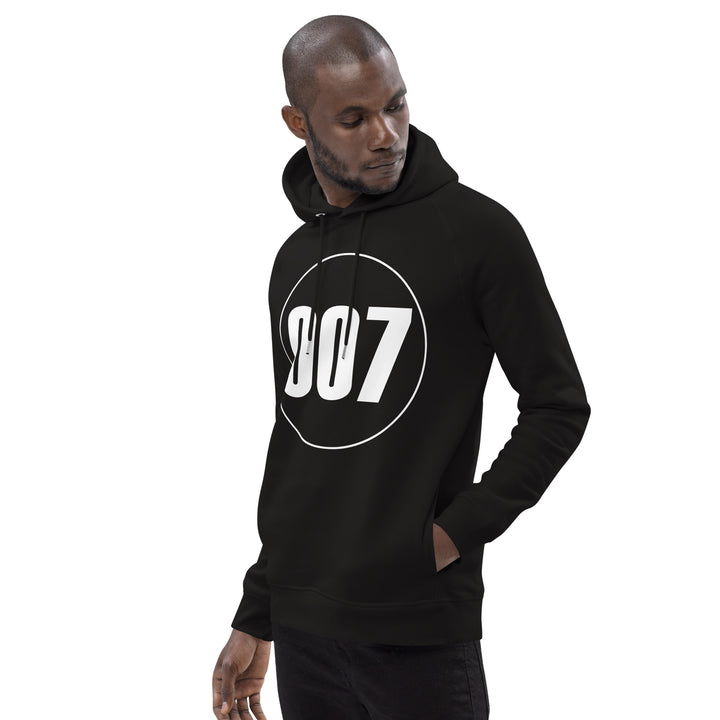 Unisex pullover hoodie: White on Black 007