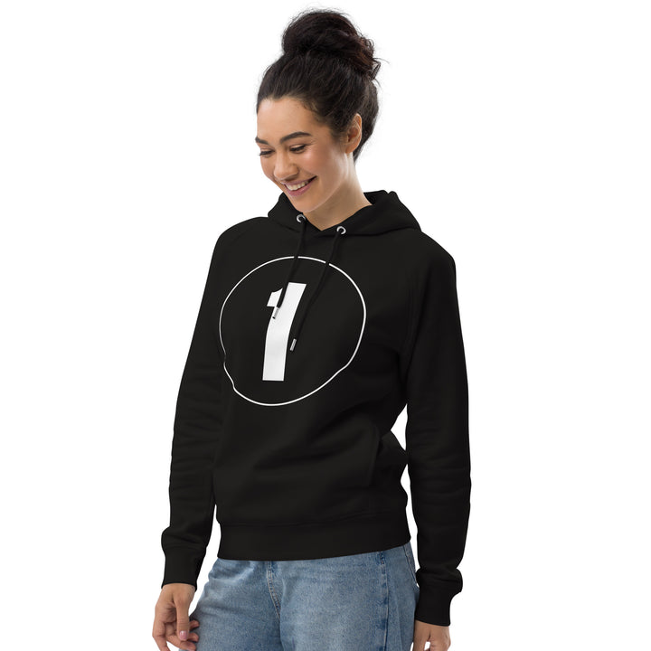 Unisex pullover hoodie: White on Black 1