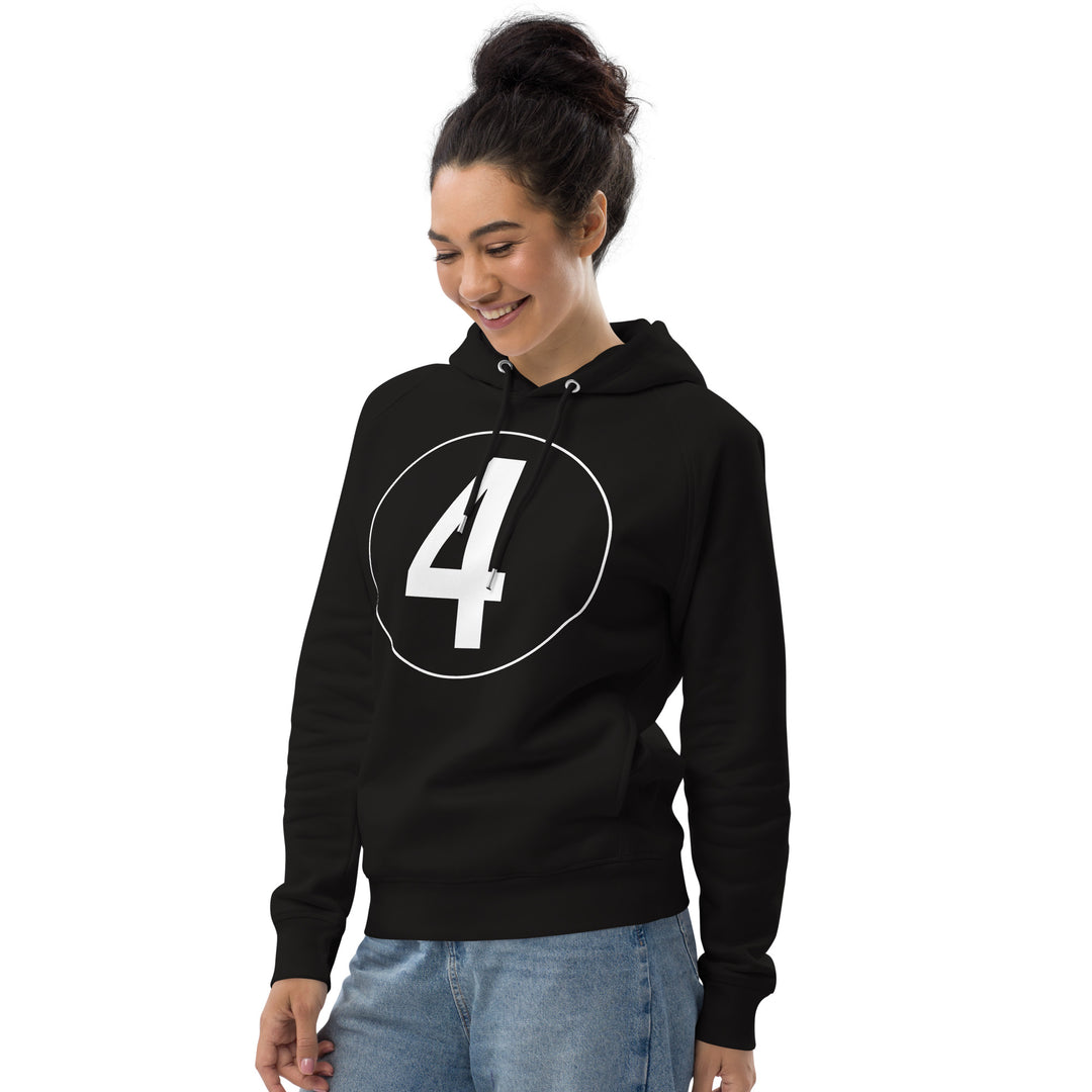 Unisex pullover hoodie: White on Black 4