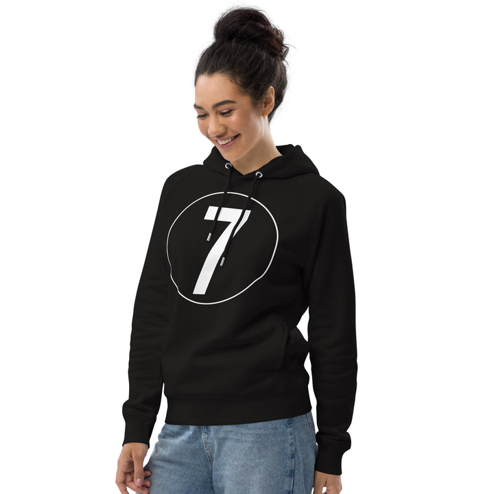 Unisex pullover hoodie: White on Black 7