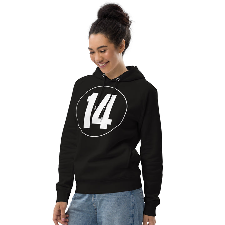 Unisex pullover hoodie: White on Black 14