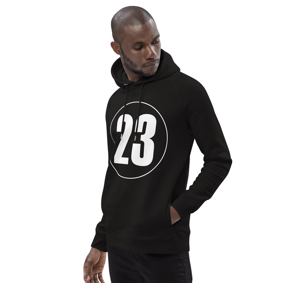 Unisex pullover hoodie: White on Black 23