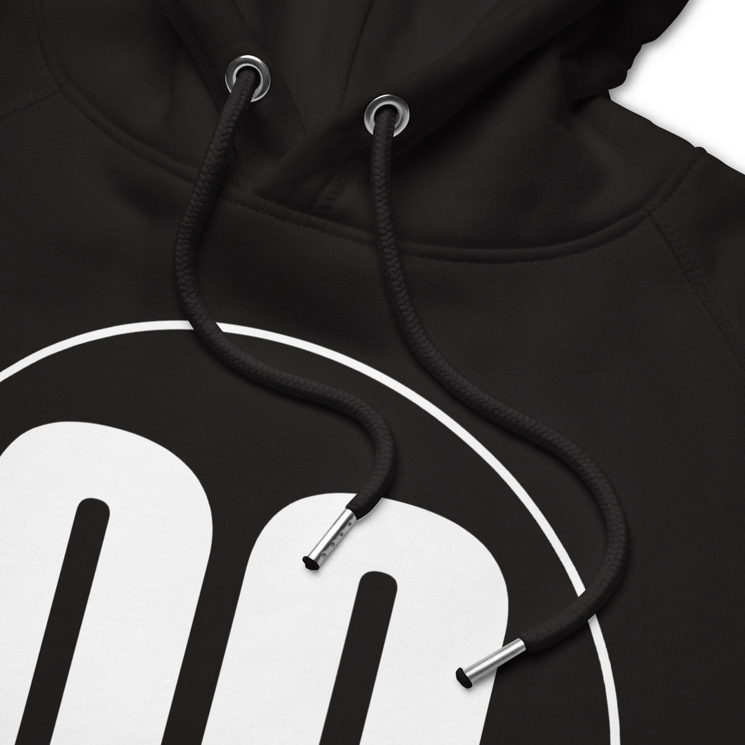 Unisex pullover hoodie: White on Black 00