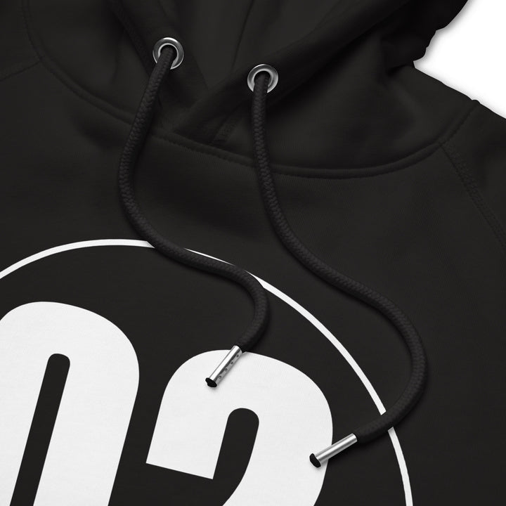 Unisex pullover hoodie: White in Black 02