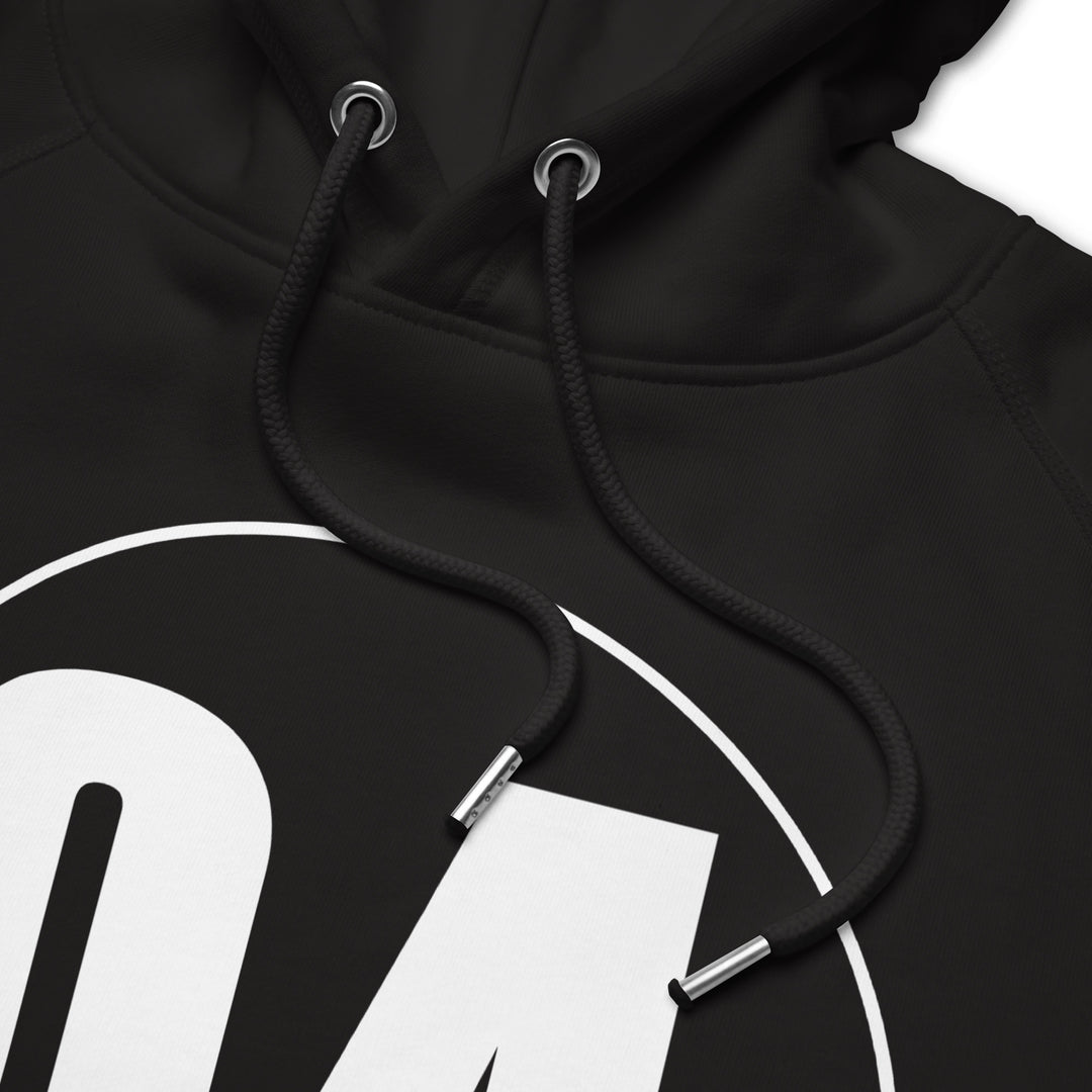 Unisex pullover hoodie: White on Black 04