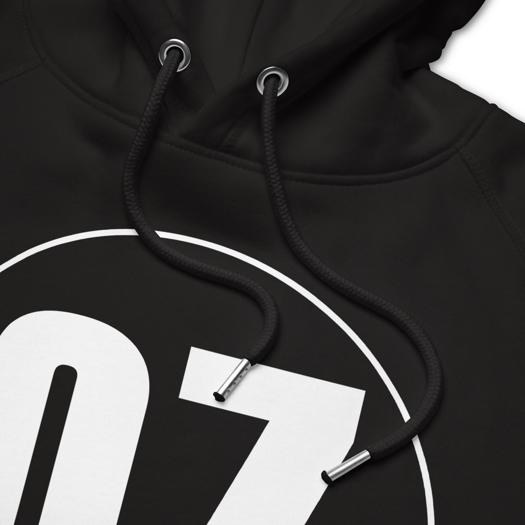 Unisex pullover hoodie: White on Black 07