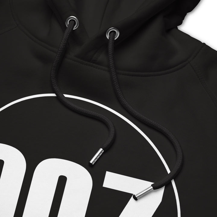 Unisex pullover hoodie: White on Black 007