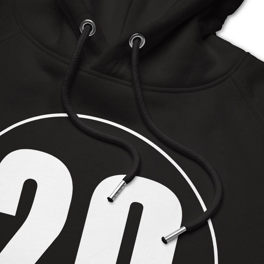 Unisex pullover hoodie: White on Black 20