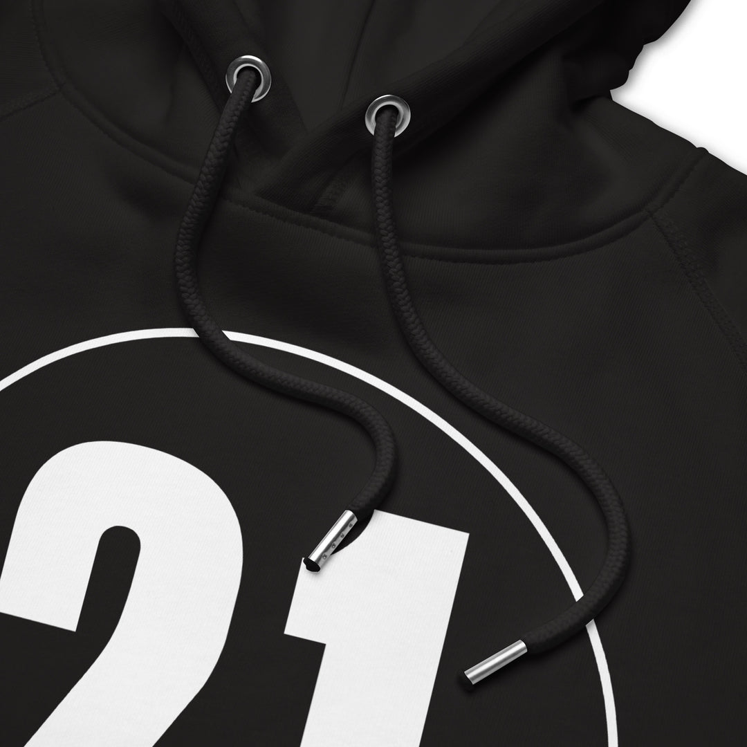 Unisex pullover hoodie: White on Black 21