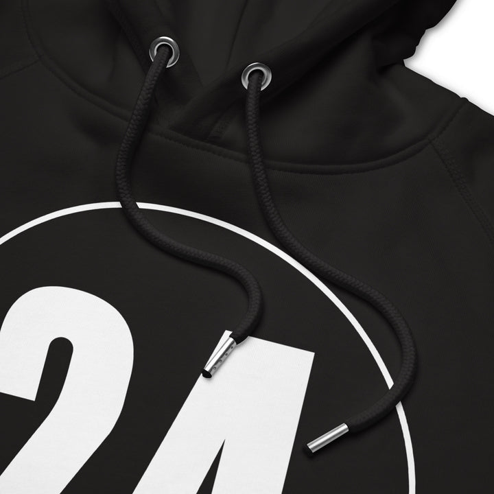 Unisex pullover hoodie: White on Black 24