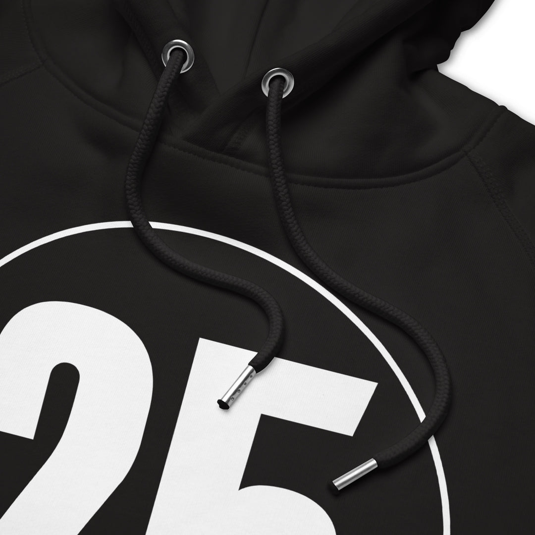 Unisex pullover hoodie: White on Black 25