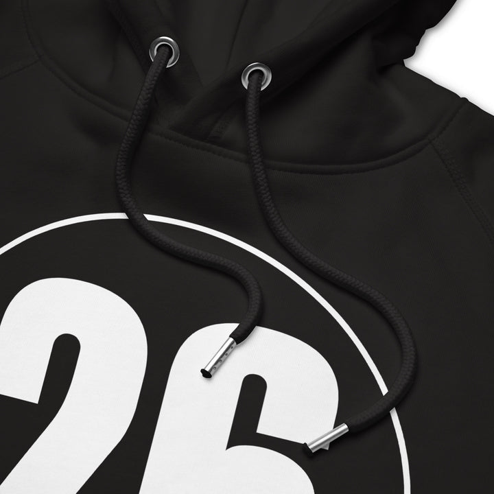 Unisex pullover hoodie: White on Black 26