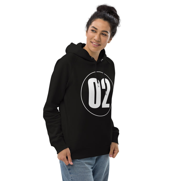 Unisex pullover hoodie: White in Black 02