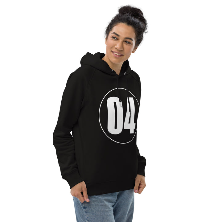 Unisex pullover hoodie: White on Black 04