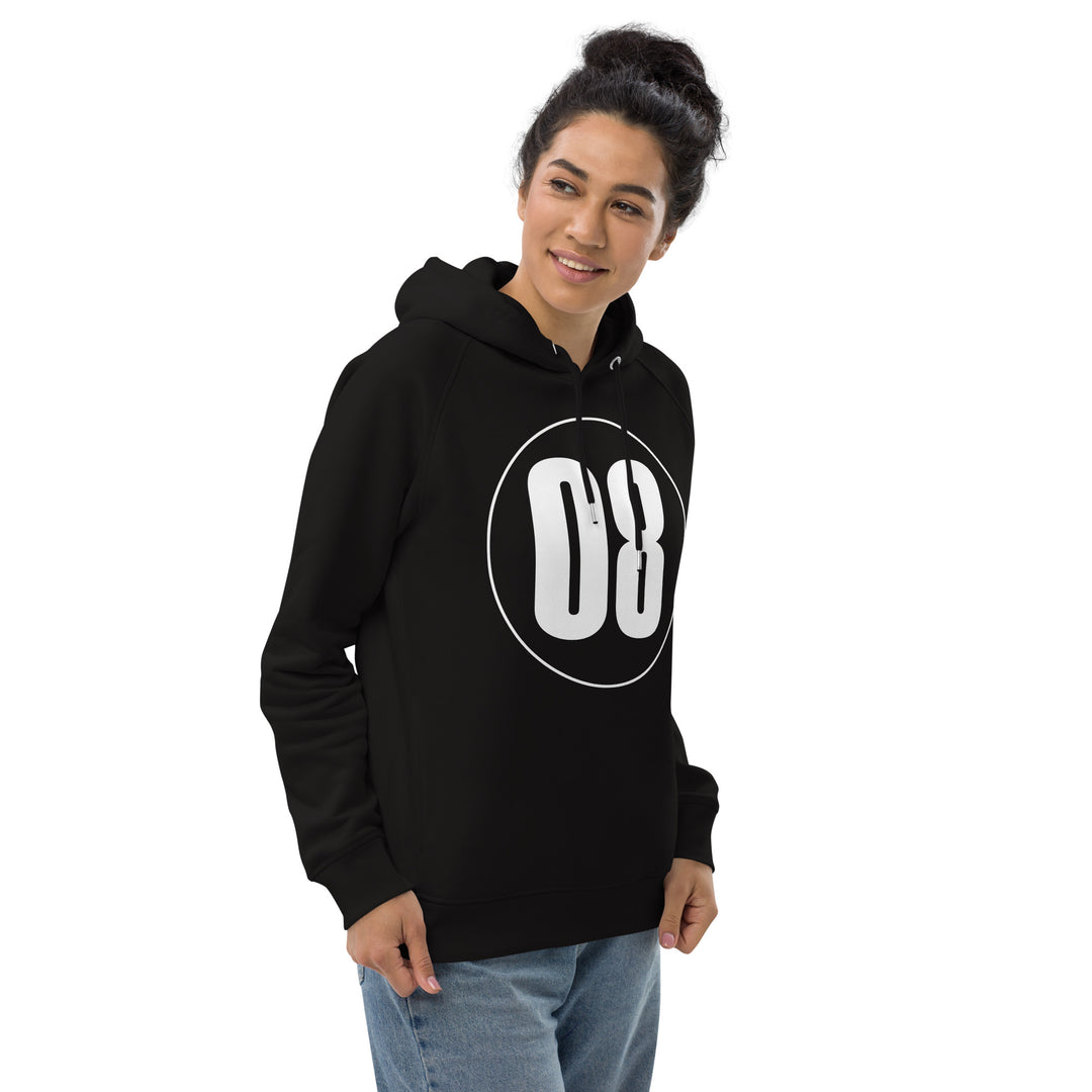 Unisex pullover hoodie: White on Black 08