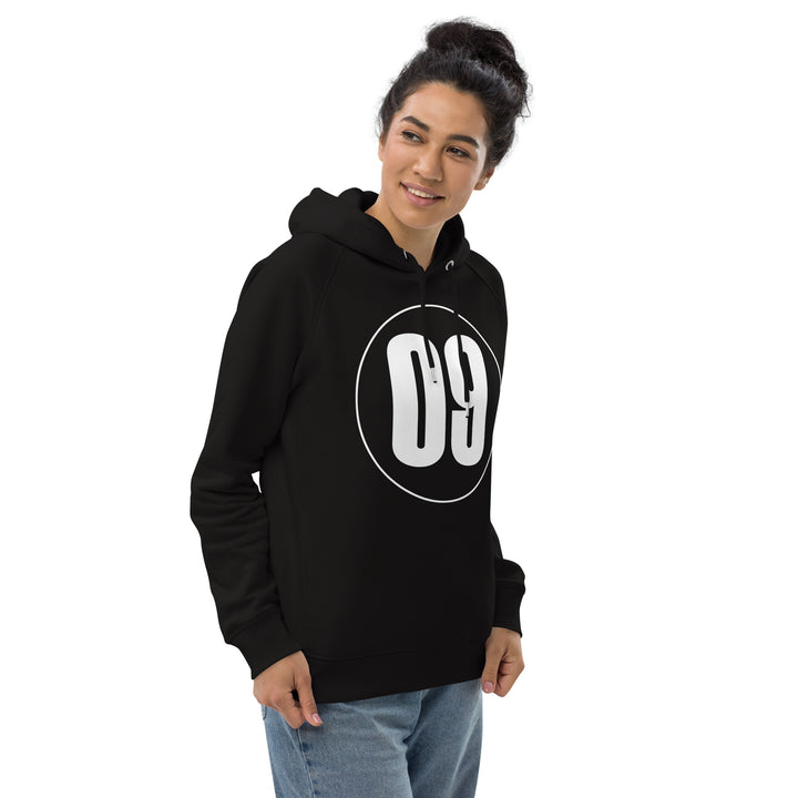 Unisex pullover hoodie: White on Black 09