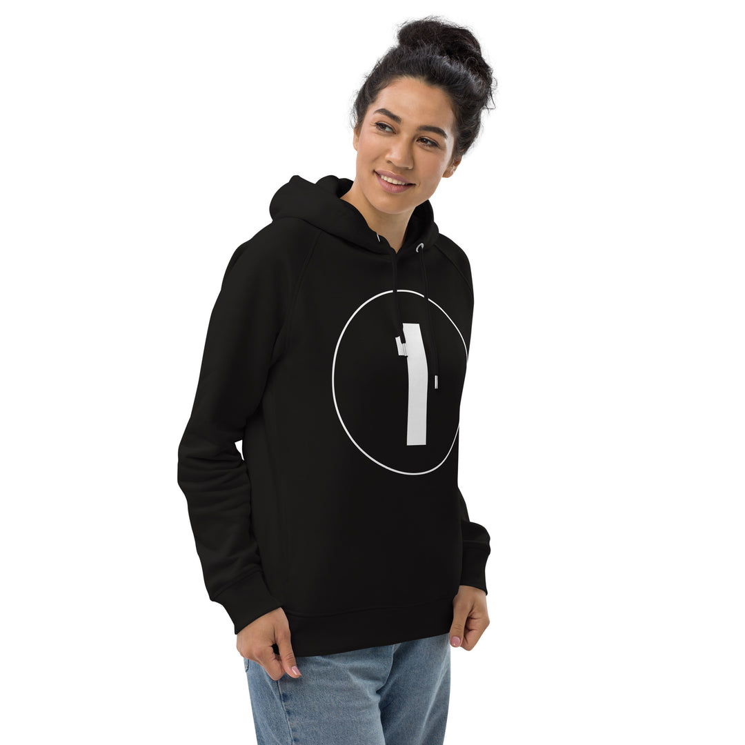 Unisex pullover hoodie: White on Black 1