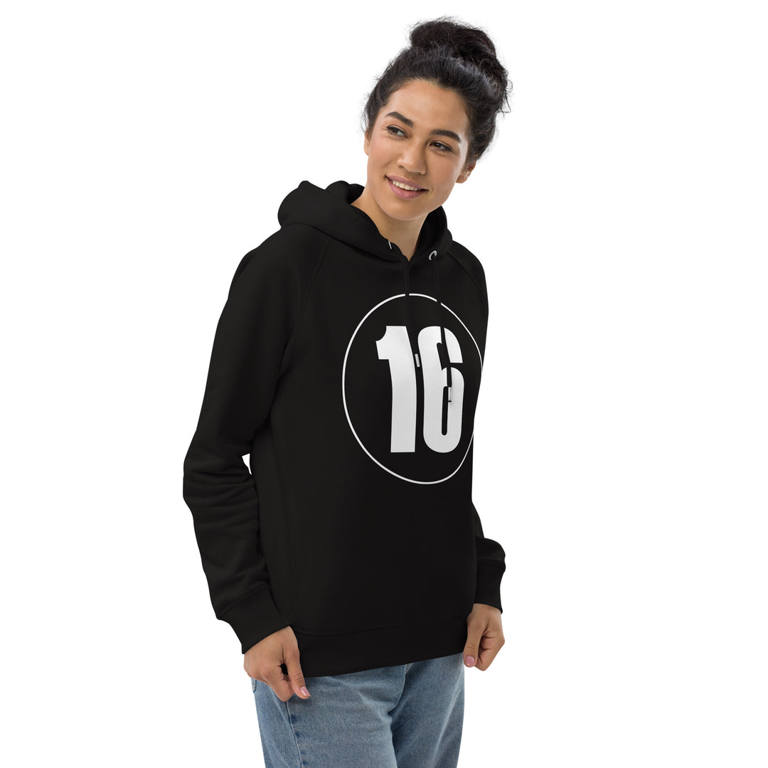 Unisex pullover hoodie: White on Black 16