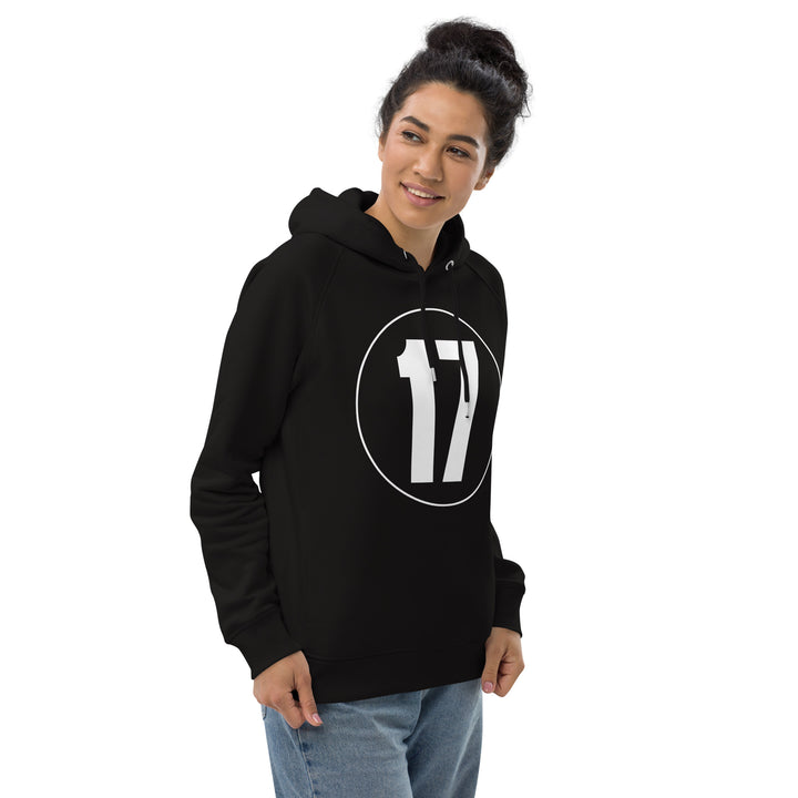 Unisex pullover hoodie: White on Black 17