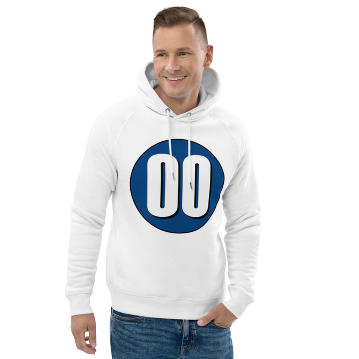 Unisex pullover hoodie: White on Navy Blue 00