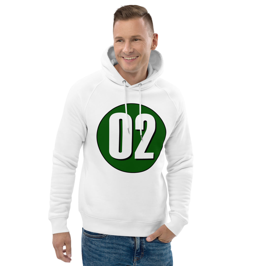 Unisex pullover hoodie: White on Hunter Green 02