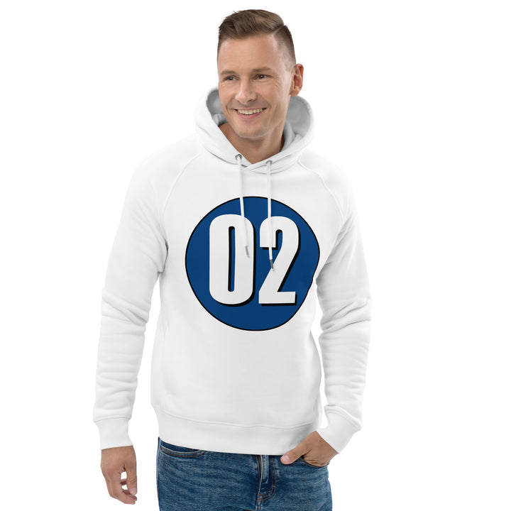 Unisex pullover hoodie: White on Navy Blue 02