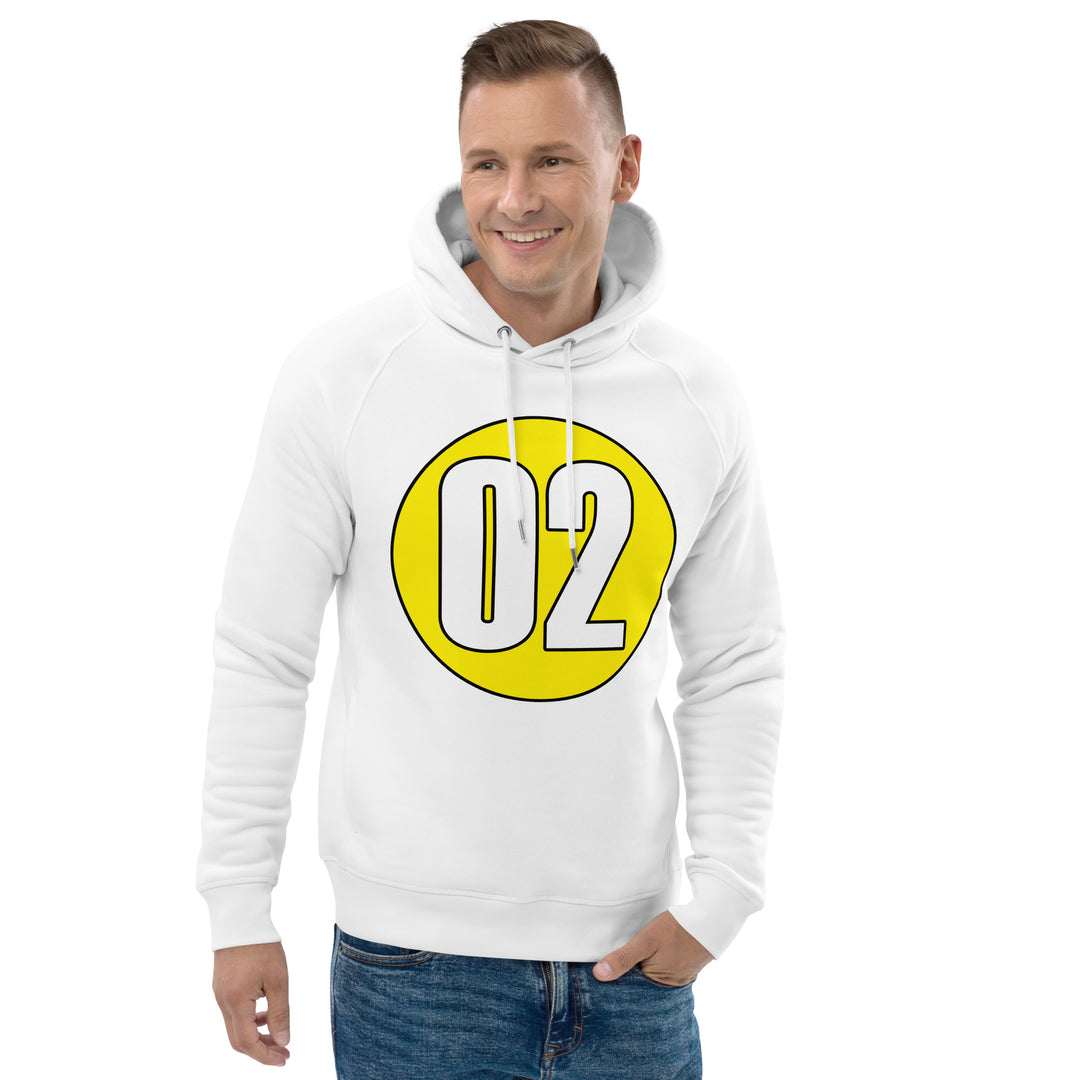 Unisex pullover hoodie: White on Yellow 02