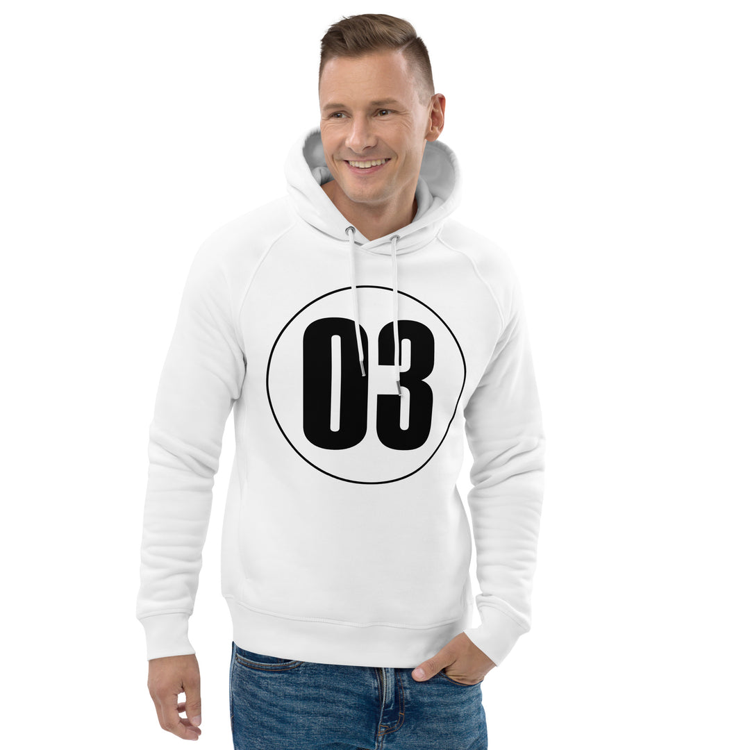 Unisex pullover hoodie: Black on White 03