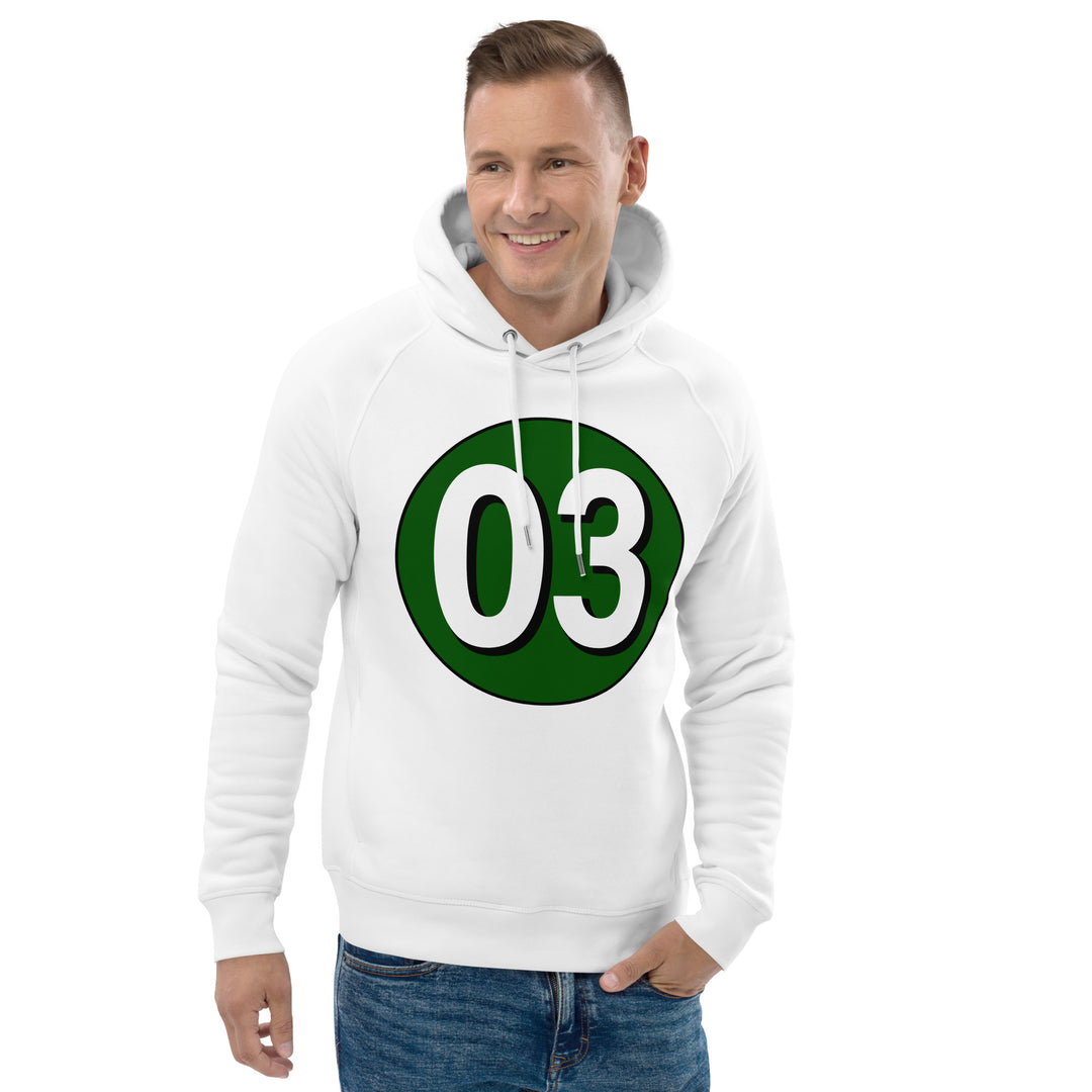 Unisex pullover hoodie: White on Hunter Green 03