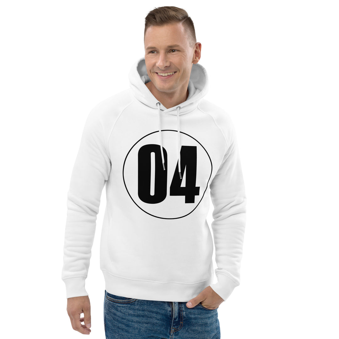 Unisex pullover hoodie: Black on White 04