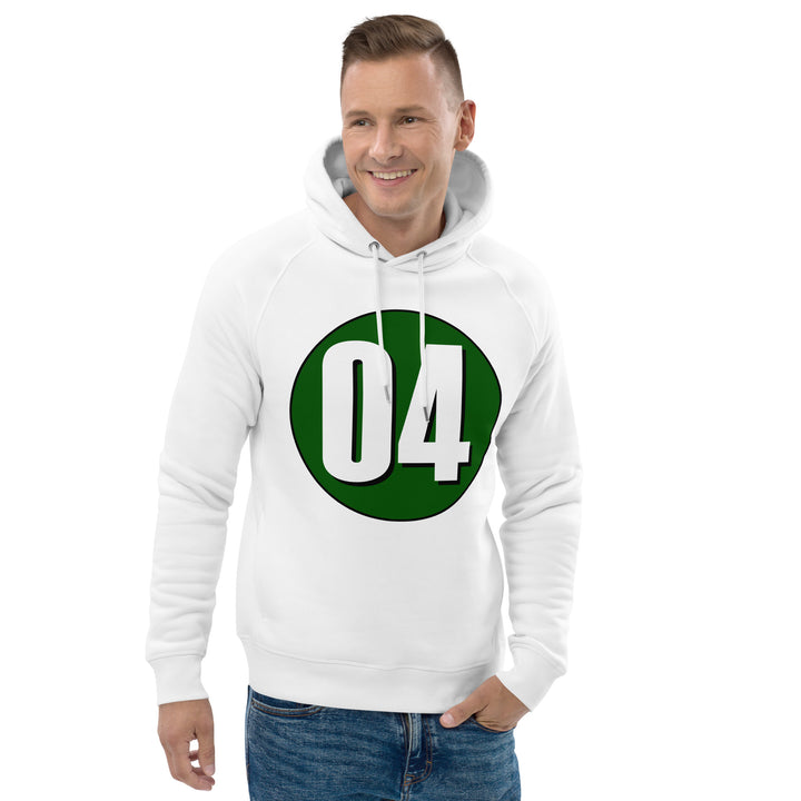 Unisex pullover hoodie: White on Hunter Green 04