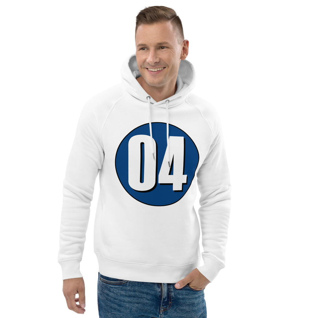 Unisex pullover hoodie: White on Navy Blue 04