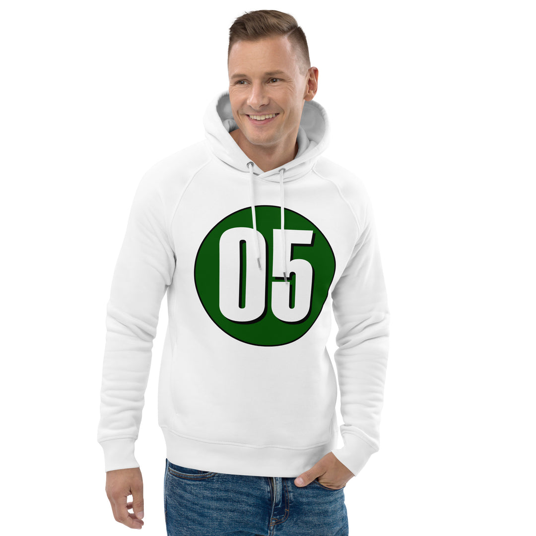 Unisex pullover hoodie: White on Hunter Green 05