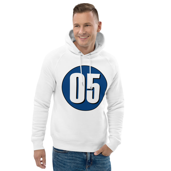 Unisex pullover hoodie: White on Navy Blue 05