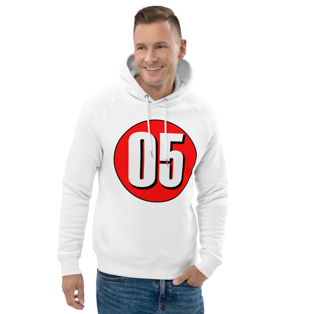 Unisex pullover hoodie: White on Red 05