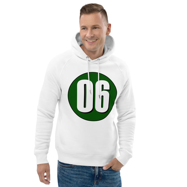 Unisex pullover hoodie: White on Hunter Green 06