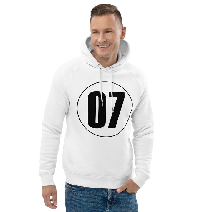 Unisex pullover hoodie: Black on White 07