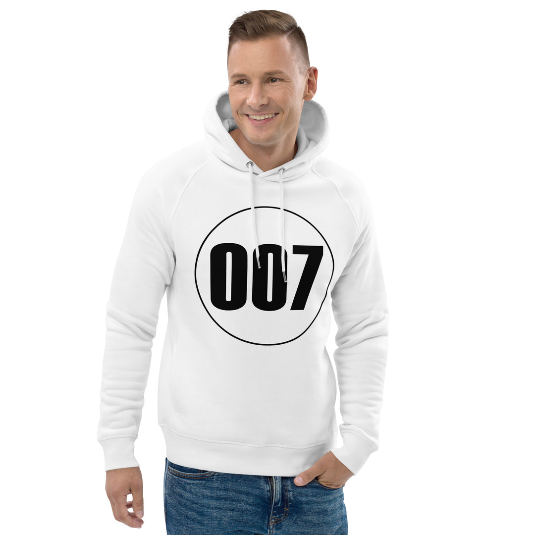 Unisex pullover hoodie: Black on White 007