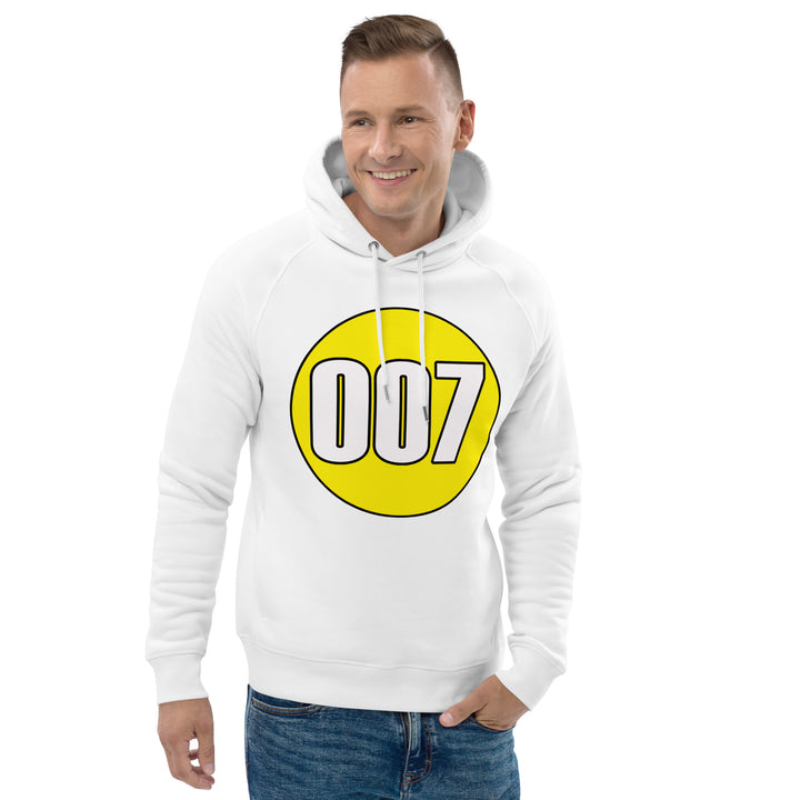 Unisex pullover hoodie: White on Yellow 007