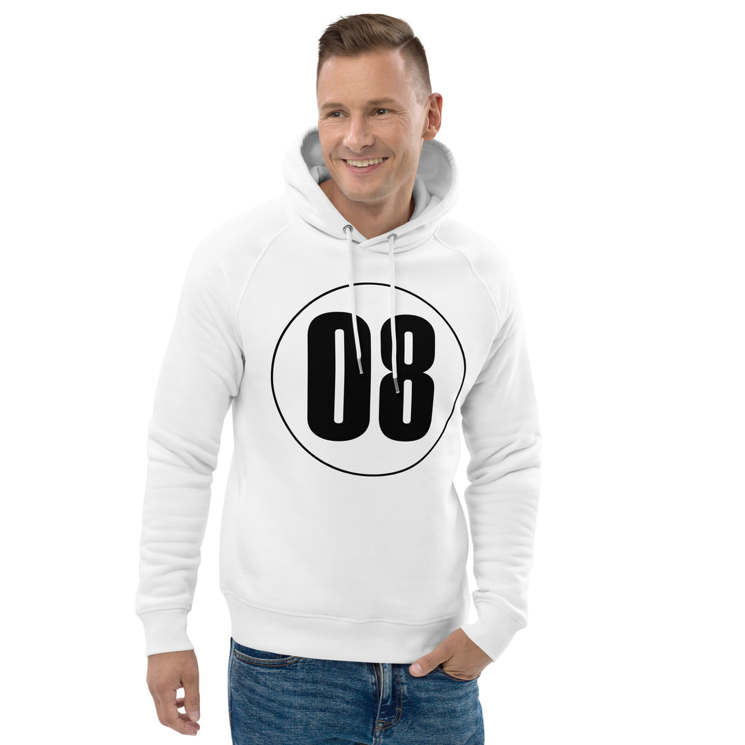 Unisex pullover hoodie: Black on White 08