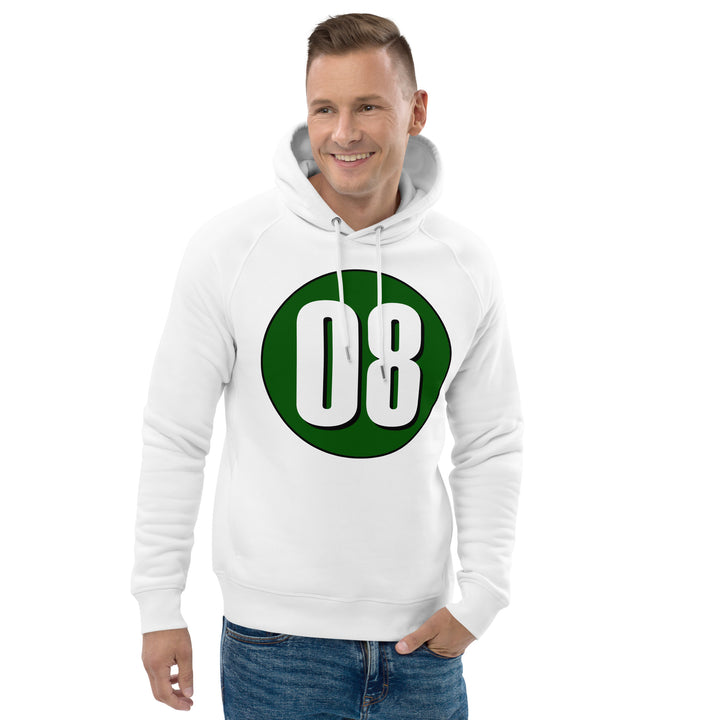 Unisex pullover hoodie: White on Hunter Green 08