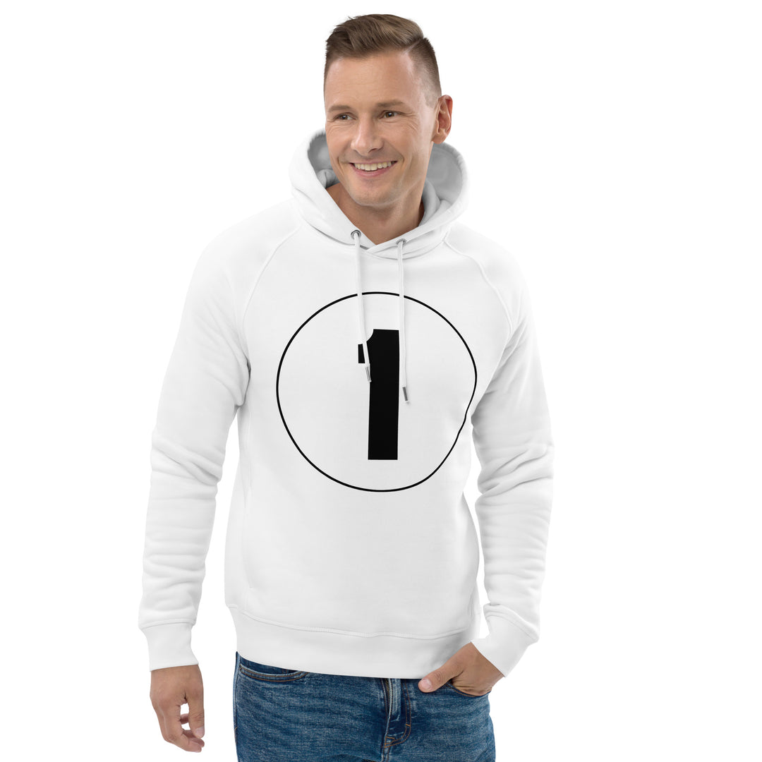 Unisex pullover hoodie: Black on White 1