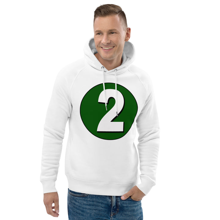 Unisex pullover hoodie: White on Hunter Green 2